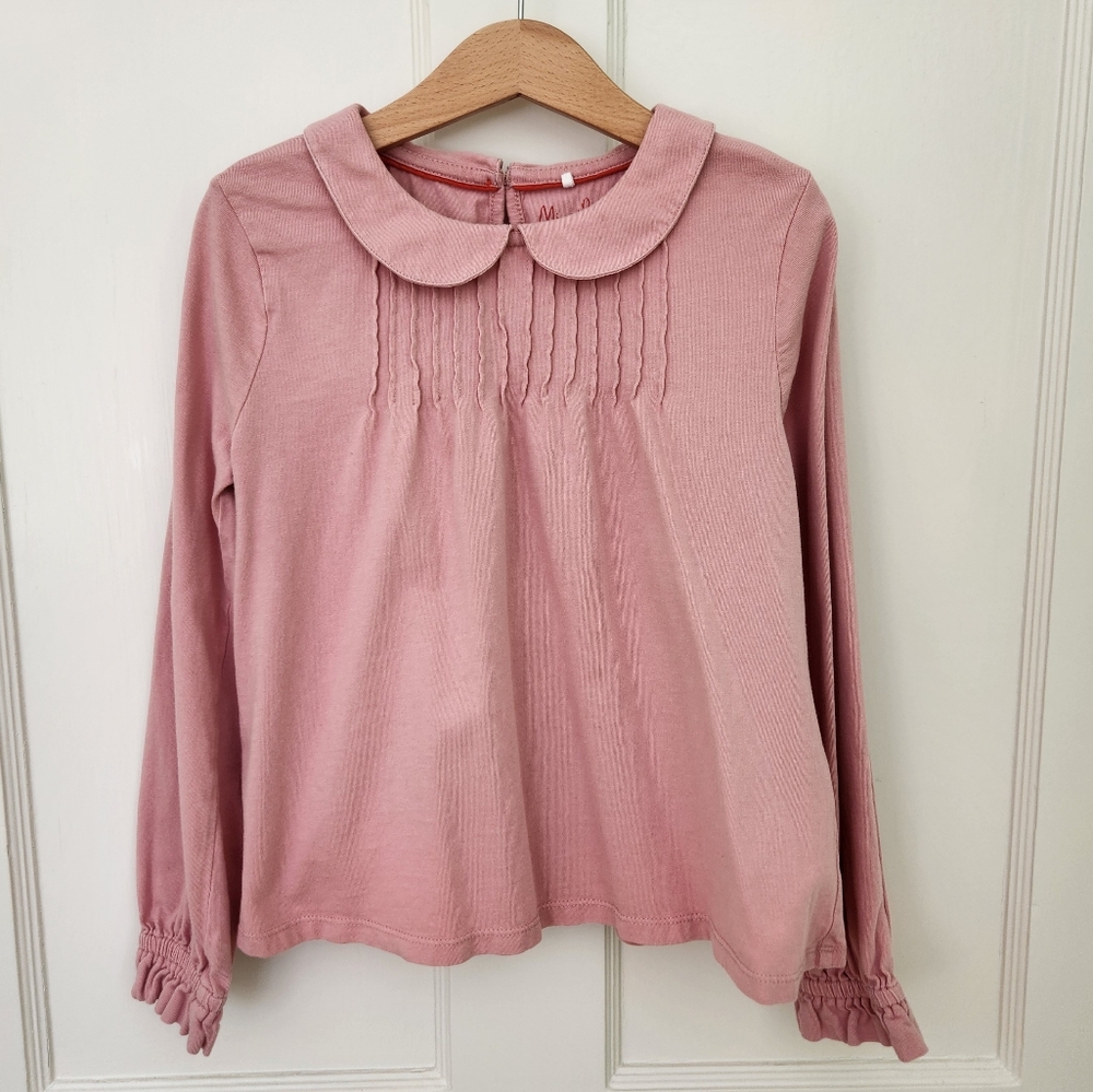 Mini Boden pink collared blouse 7/8